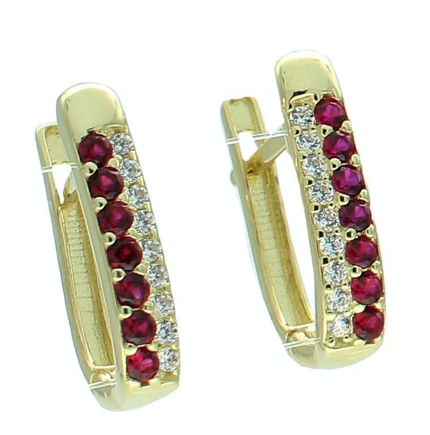 Złote kolczyki damskie 375 z czerwonymi cyrkoniami KL 8860A 375.jpg